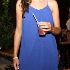 Royal blue flowy mini dress